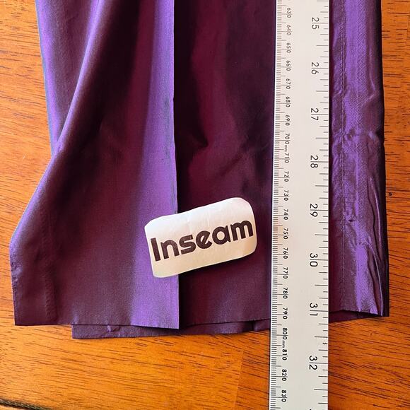 Carlisle Womens 10 Vintage 100% Silk Shantung High Waisted Formal Party Pants - Picture 10 of 11